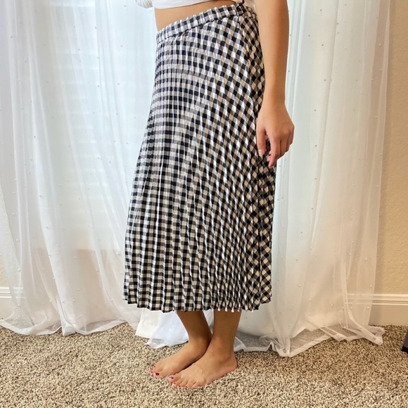 NWT Rachel Zoe Gingham Black and White Skirt - Picture 1 of 3